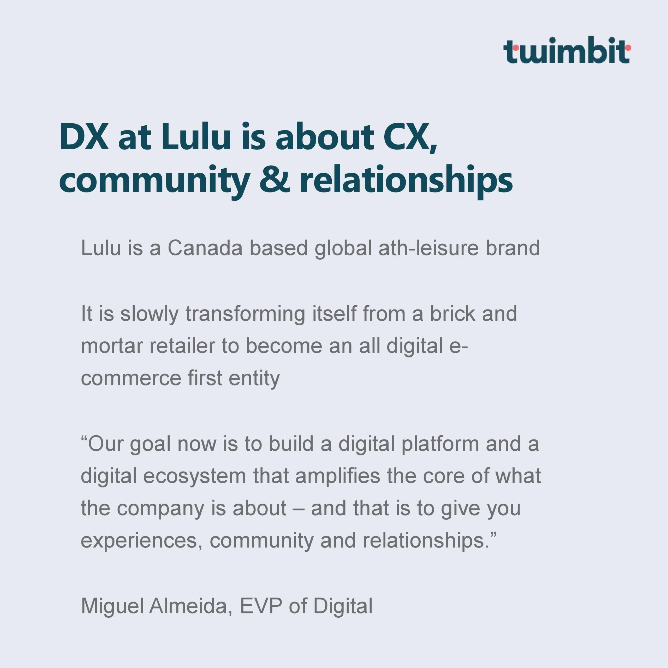 Lululemon Athletica's digital transformation - all about CX - Twimbit